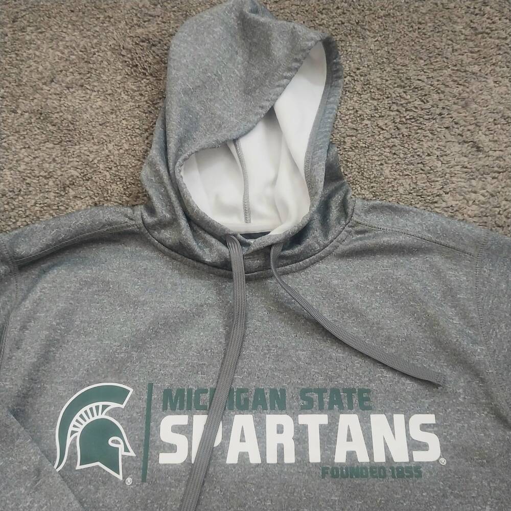J2 Sport Hoodie Mens Size Small Gray Michigan State Spartans Drawstring Athletic